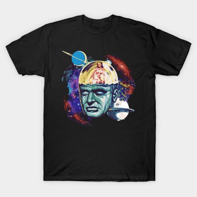 Space Head Pin Up Retro T-Shirt by HeyListen